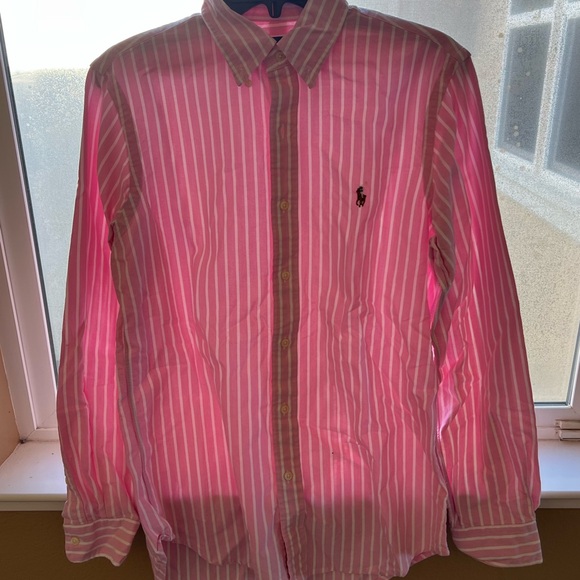 Ralph Lauren Pink and White Striped Men's Shirt - Picture 1 of 3